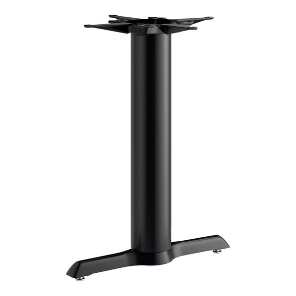 Lancaster Table & Seating Cast Iron 5" x 22" Black 4 1/2" Standard Height End Column Table Base