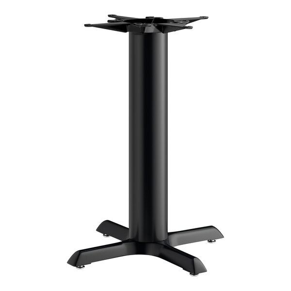 Lancaster Table & Seating Cast Iron 22" x 22" Black 4 1/2" Standard Height Column Table Base