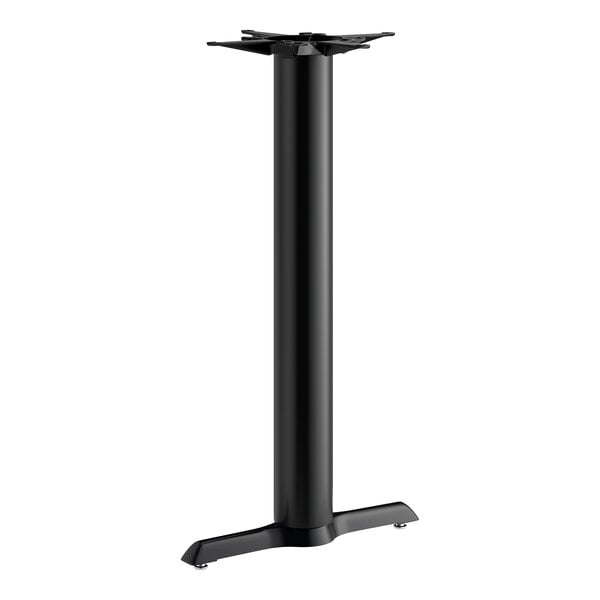 Lancaster Table & Seating Cast Iron 5" x 22" Black 4 1/2" Bar Height End Column Table Base