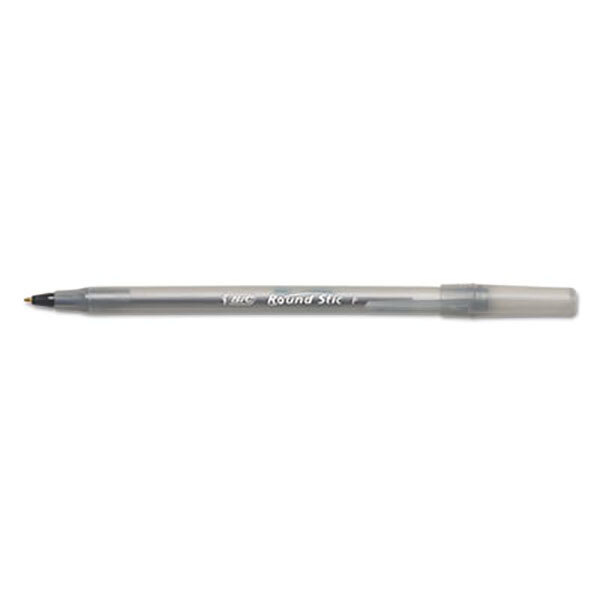 Wacht even Kalmte Hesje Bic GSF11BK Round Stic Xtra Precision Black Ink with Translucent 0.8mm Fine  Tip Ballpoint Stick Pen - 12/Pack