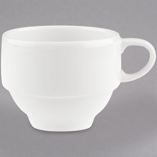 A Villeroy & Boch white porcelain cup with a handle.