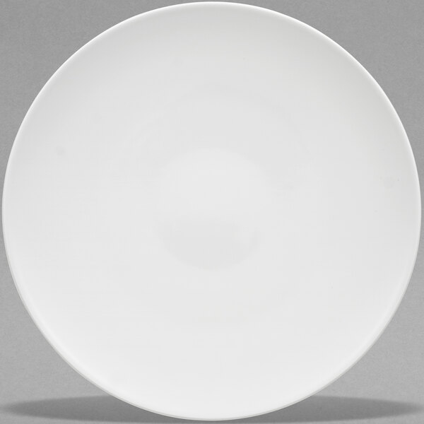 A white Villeroy & Boch bone porcelain coupe plate with a white rim.