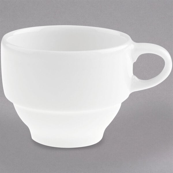 A Villeroy & Boch white porcelain cup with a handle.