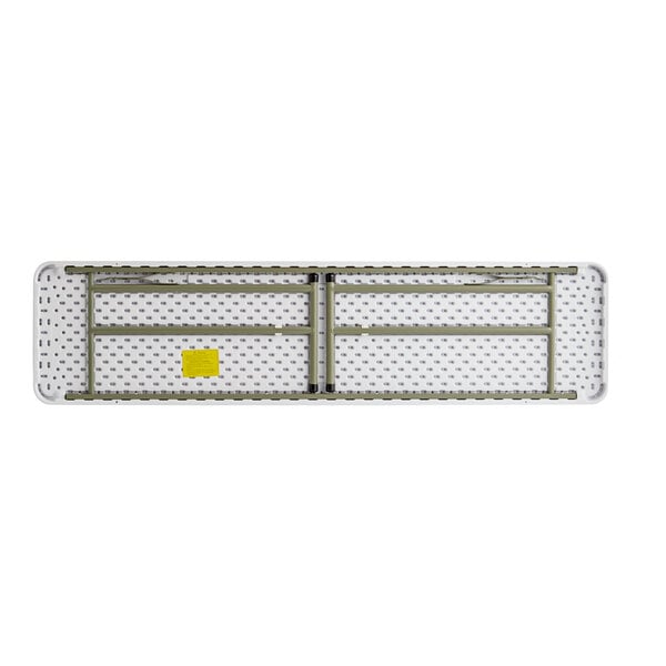 Lancaster Table & Seating 18" x 72" Granite White Heavy-Duty Blow Molded Plastic Folding Table with Sage Gray Legs