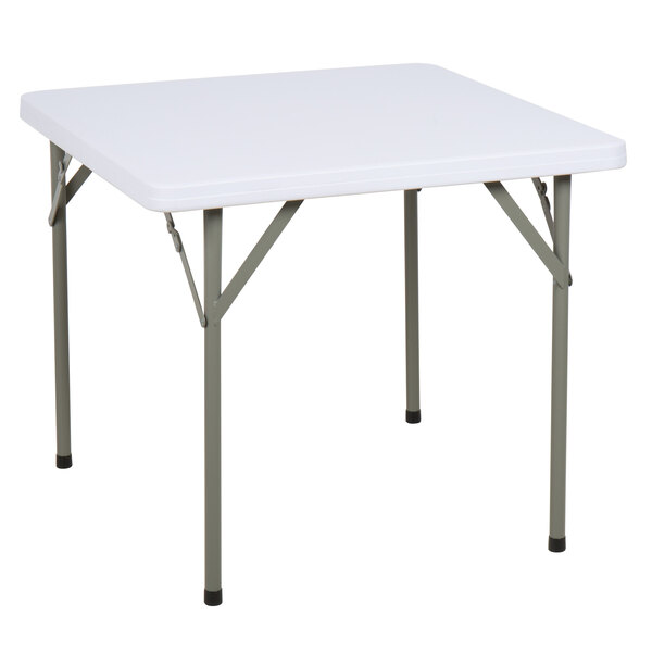 Lancaster Table Seating 34 Square Granite White Heavy Duty Blow Molded Plastic Folding