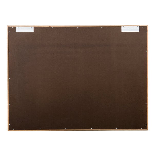 A brown wooden board with white tape on it.