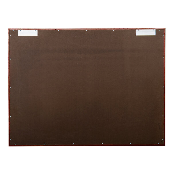 A brown enclosed display case with a metal frame.