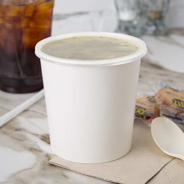 Choice 16 oz. White Double PolyCoated Paper Soup / Hot Food Cup with