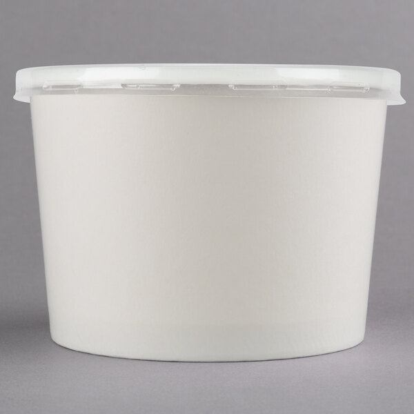 Choice 12 oz. White Double Poly-Coated Paper Food Cup with Vented ...