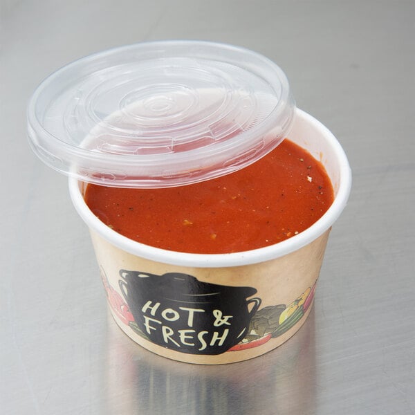 Choice 8 oz. Double Poly-Coated Paper Soup / Hot Food Cup with
