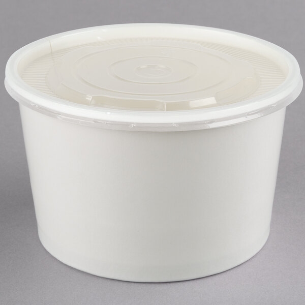Choice 8 oz. White Double PolyCoated Paper Food Cup with Vented
