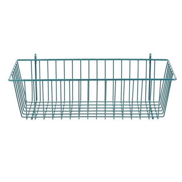 A metal wire basket for the Metro SmartWall G3 Dish Wash Task Station Kit on a white background.