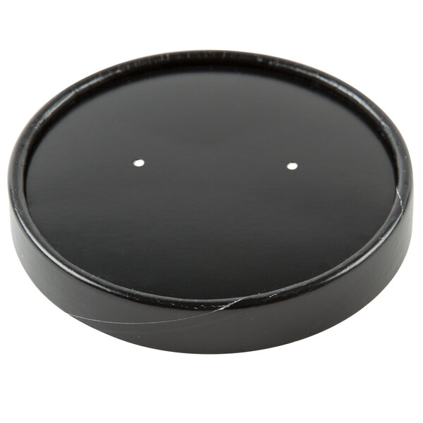 Choice 6-16 oz. Black Paper Soup / Hot Food Cup Vented Lid - 1000/Case