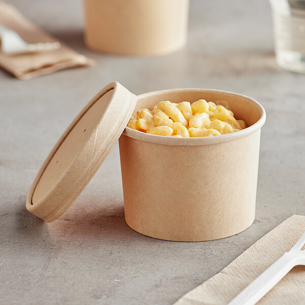 Brown Sturdy 32 Oz Paper Bowls Microwave Safe Hot Food Takeaway