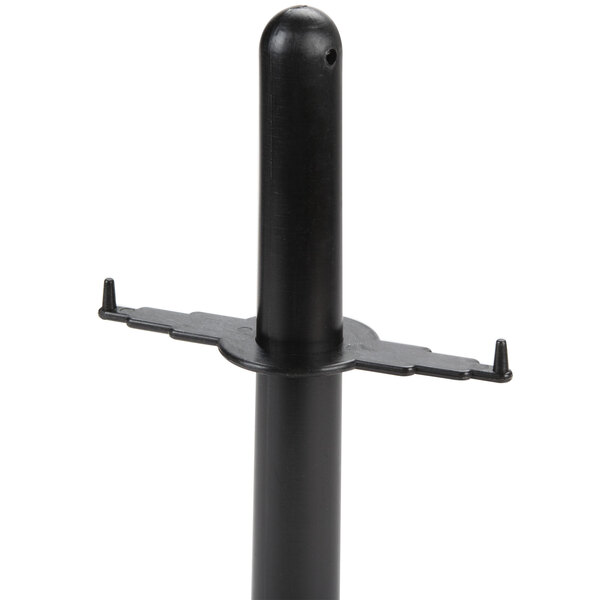 A black HS Inc. polypropylene combo server on a black pole with a black base.