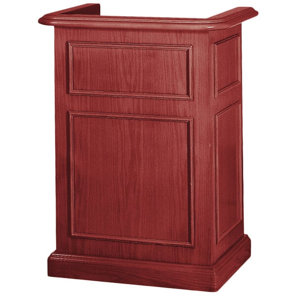 A Bon Chef walnut mahogany Euro style podium.