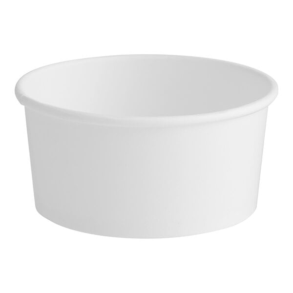A white paper food cup with a white background.