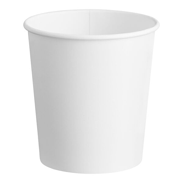A white paper cup with a lid on a white background.