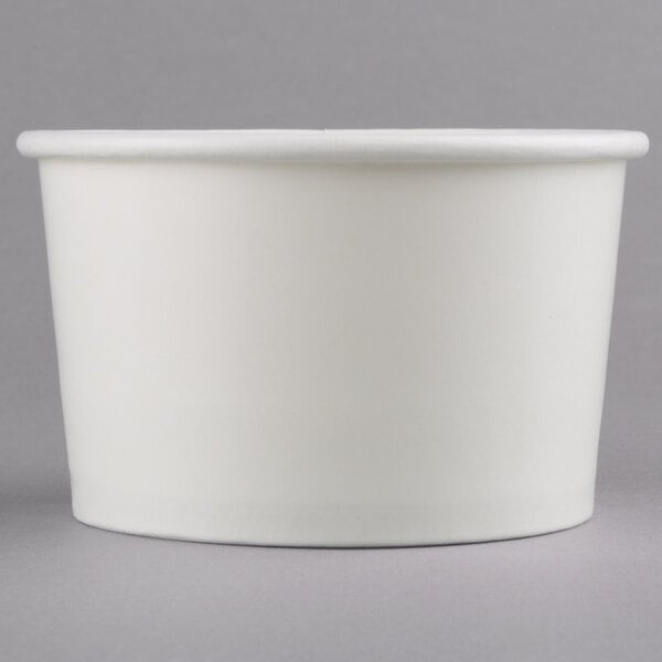 Choice 8 oz. White Double Poly-Coated Paper Food Cup - 50/Pack