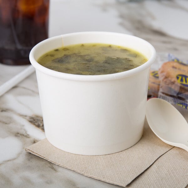 12 OZ DOUBLE POLY-COATED WHITE PAPER SOUP / HOT FOOD CUP WITH