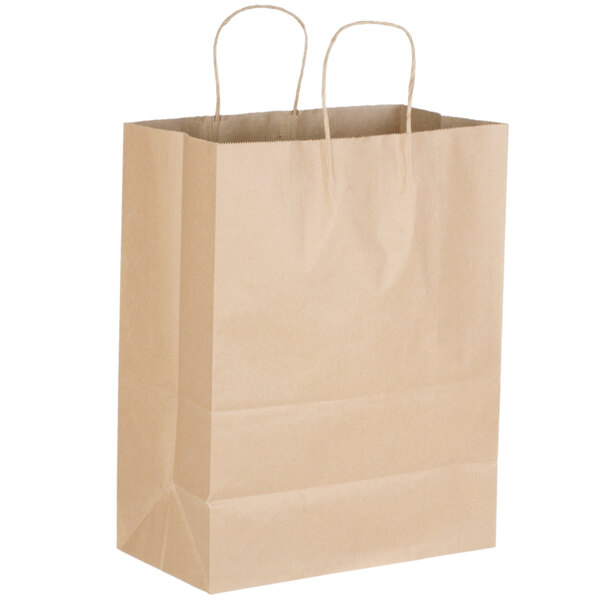 Natural Brown Kraft Paper Shopping Bags with Handle 13" x 7" x 17" 250 Bundle 