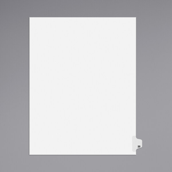 A white sheet of paper with a white tab.