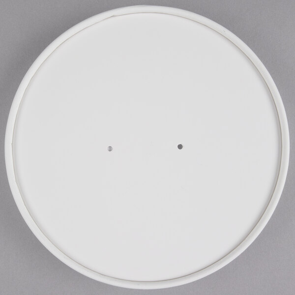 CCF 96MM Vented White Paper Lid for 8/10/12/16oz Soup Pint Cup
