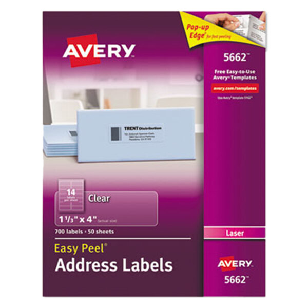 Avery X Easy Peel Clear Mailing Address Labels Box
