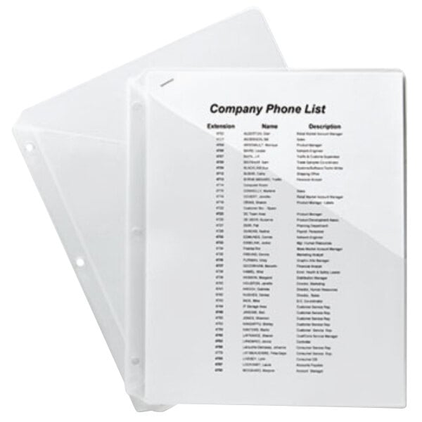 Avery 75243 9 1 4 x 11 clear three ring binder pocket 5 pack