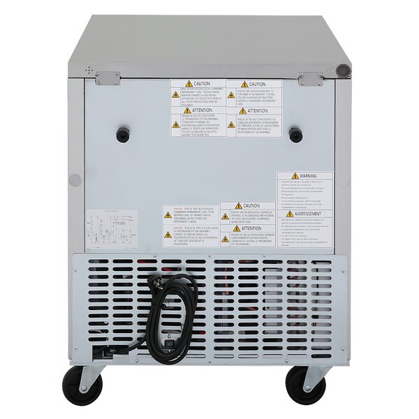 The back of a Turbo Air TUR-28SD-N undercounter refrigerator.