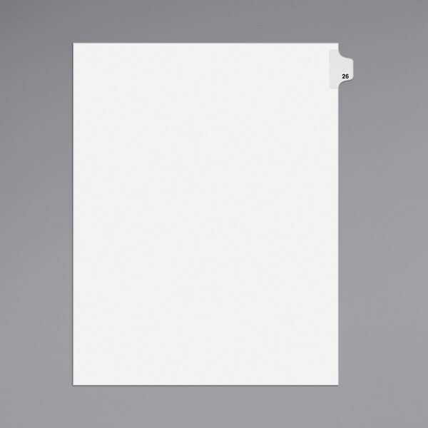 A white rectangular sheet of paper with a black tab.