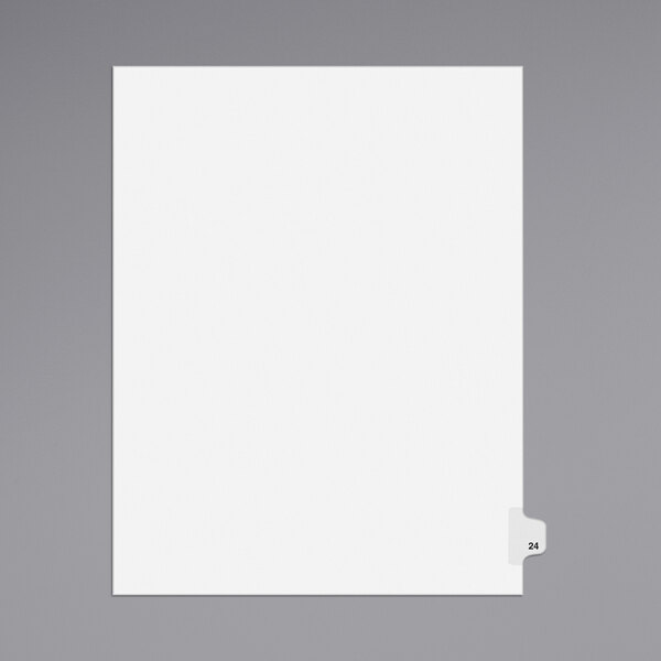 A white sheet of paper with a side tab.