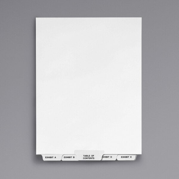 A white file folder with Avery 11376 Premium Collated A-Z Bottom Tab Table of Contents Dividers inside.
