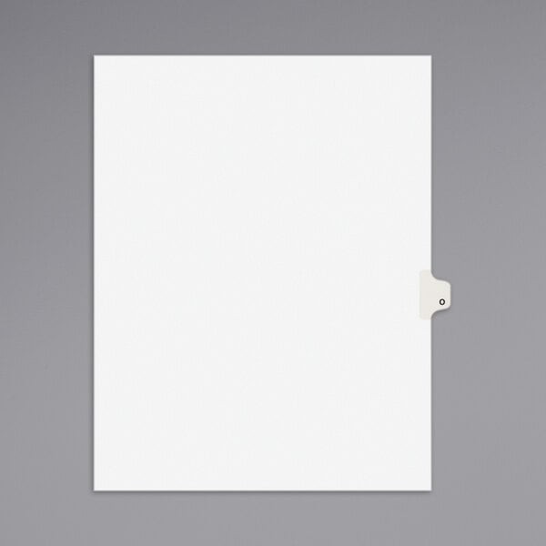 A white file folder with a white Avery Individual Legal Exhibit O side tab.