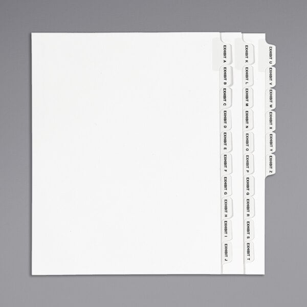 A white file folder with Avery legal tabs.