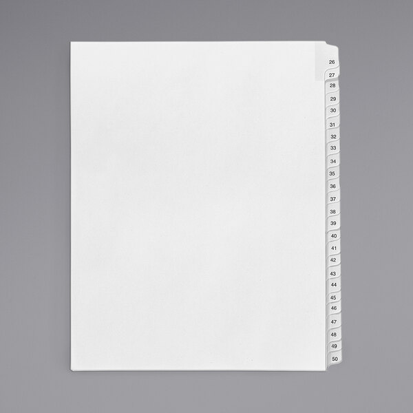 A white rectangular file tab with black numbers on it.