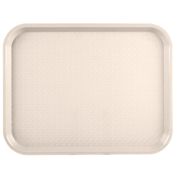 An almond plastic Vollrath fast food tray.