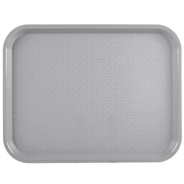 A grey tray with a white background.