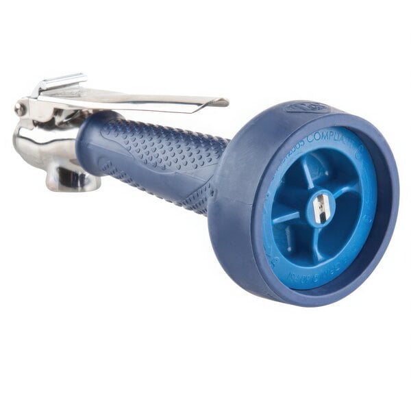 A T&S JeTSpray pre-rinse spray valve with a blue and silver handle.