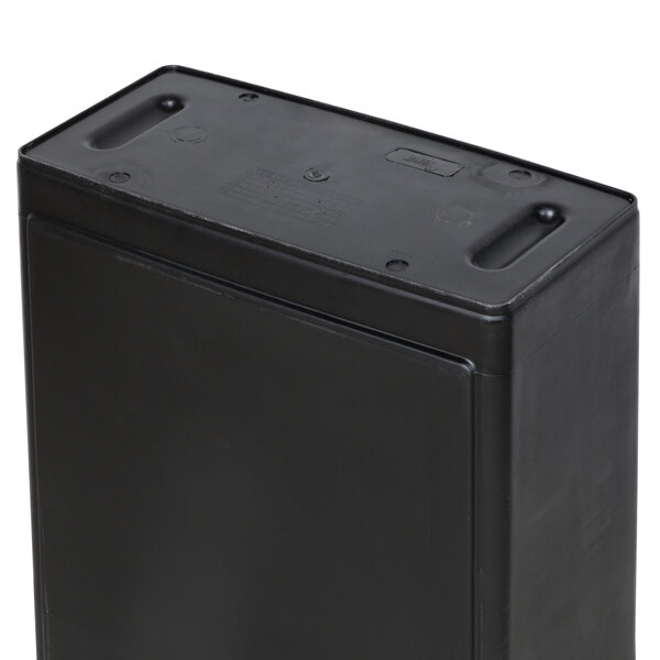 Lavex Janitorial 23 Gallon Black Slim Rectangular Trash Can