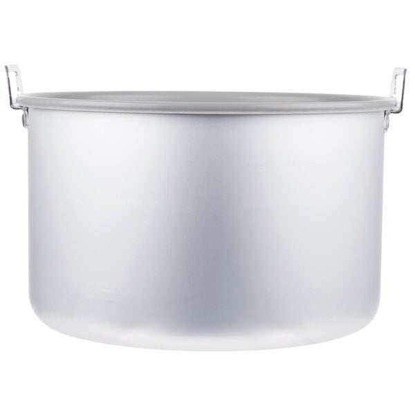 A close-up of a Teflon-coated aluminum Town rice cooker pot with a handle.