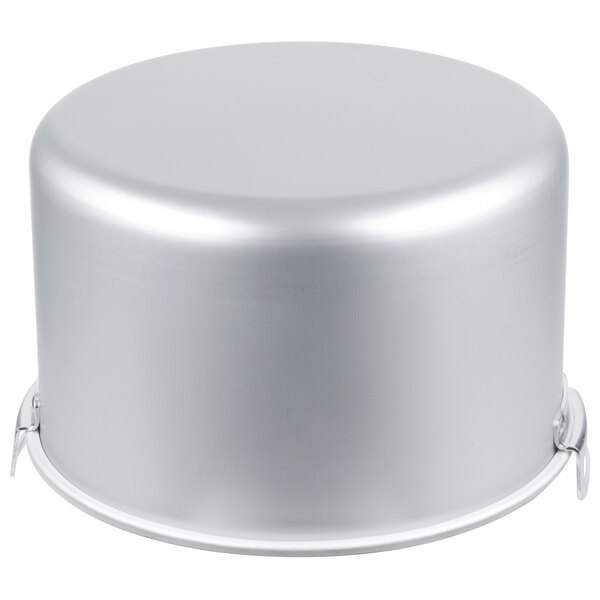 A silver round Town Aluminum Rice Cooker Pot.