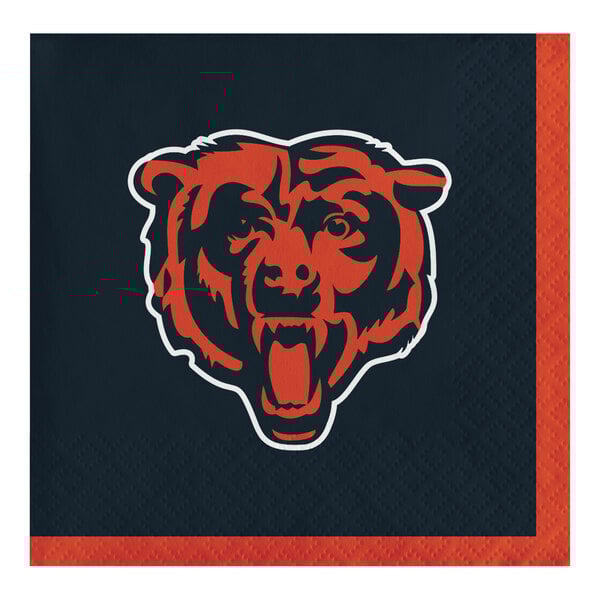 Creative Converting 659506 Chicago Bears 2-Ply Beverage Napkin - 192/Case
