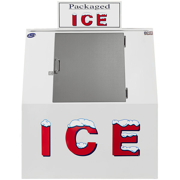 Leer 40asl 51 Outdoor Auto Defrost Ice Merchandiser With Slanted Front And Stainless Steel Door