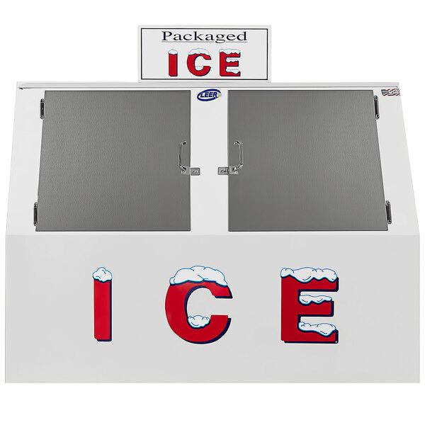 Leer 60asl 73 Outdoor Auto Defrost Ice Merchandiser With Slanted Front And Stainless Steel Doors