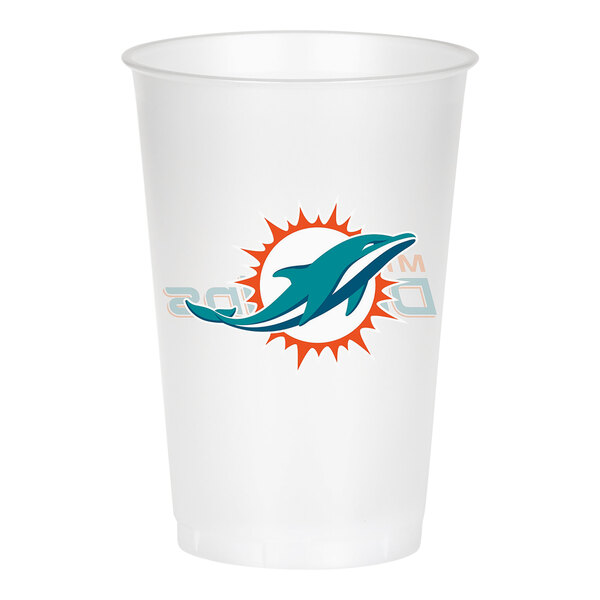 Creative Converting Miami Dolphins 20 oz. Plastic Cup - 96/Case