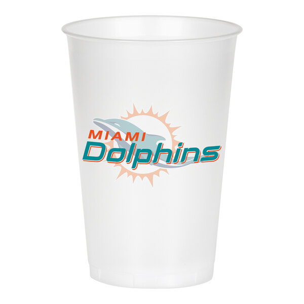 Creative Converting Miami Dolphins 20 oz. Plastic Cup - 96/Case