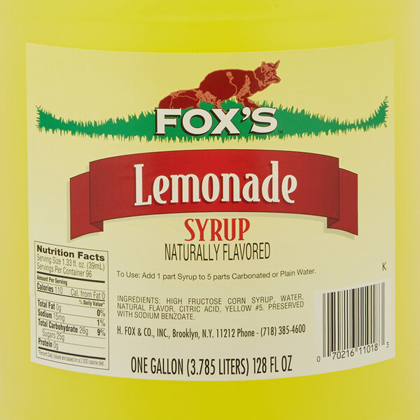 Fox's 1 Gallon Lemonade Concentrate