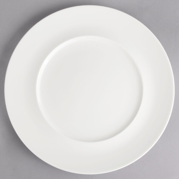 A white Villeroy & Boch porcelain plate with a circular edge.