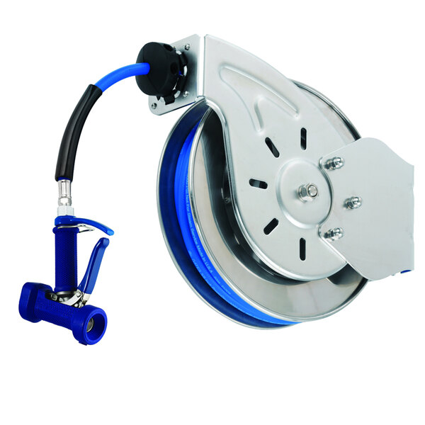 T&S B711205 15' Open Stainless Steel Hose Reel with Front Trigger